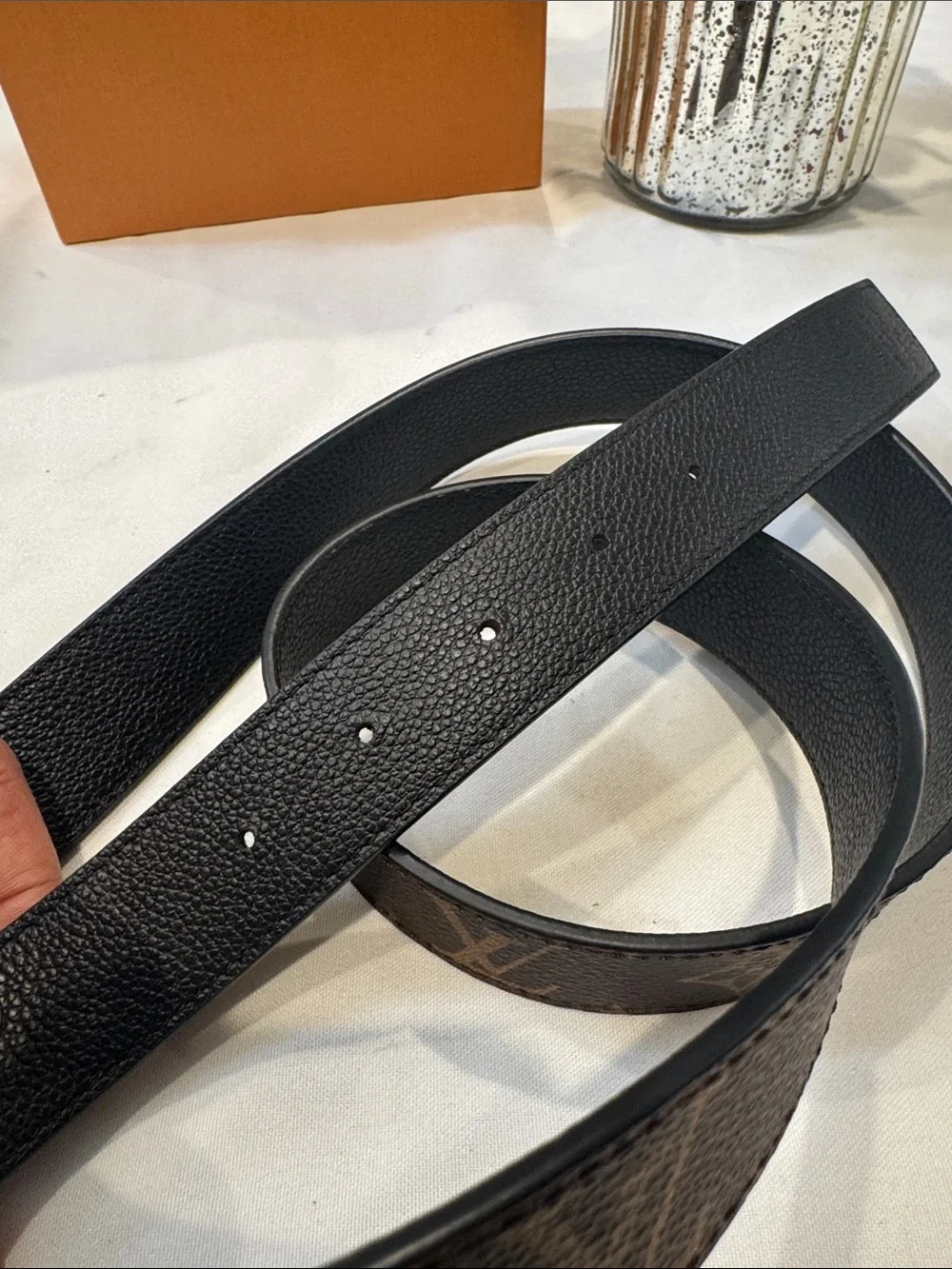 Louis Vuitton Brown Monogram LV Buckle Belt